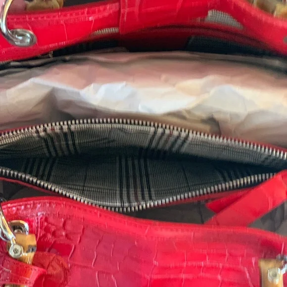 New‼️♥️NWOT Large Italian croc print leather bag by J Peterman✨✨✨ - Picture 6 of 7